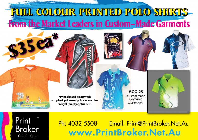 Full colour printed T-Shirts, club shirts